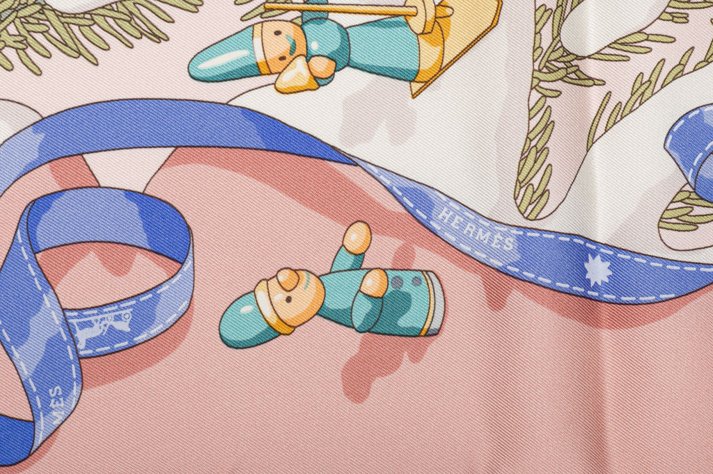 Hermès Rare Noel au Faubourg Pink Scarf