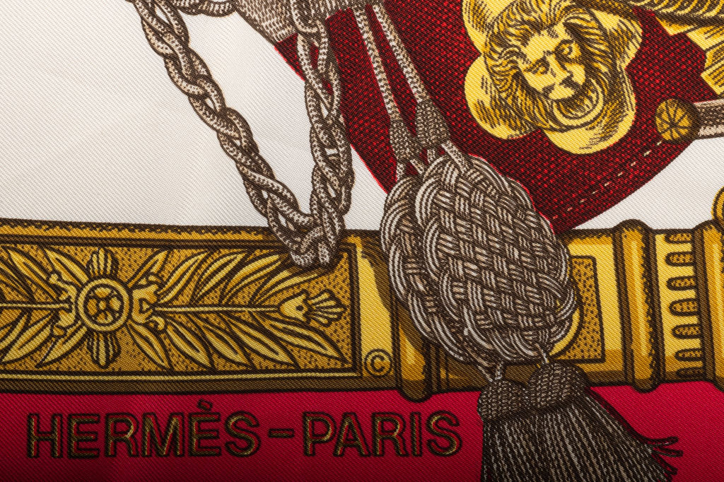 Hermès Grand Uniforme Red Scarf Metz
