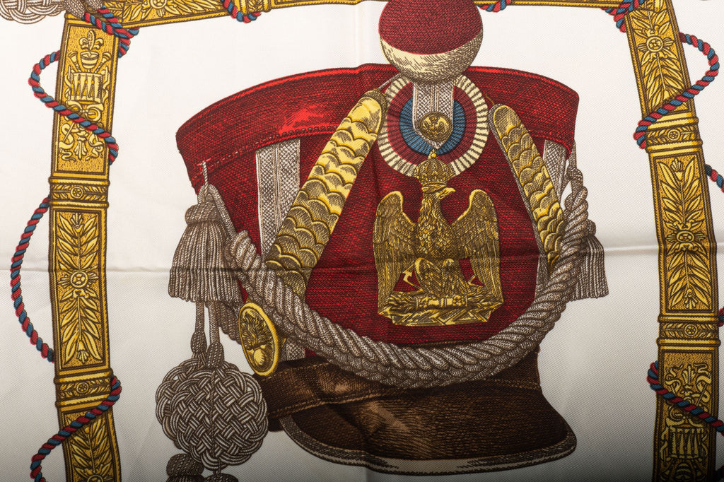 Hermès Grand Uniforme Red Scarf Metz