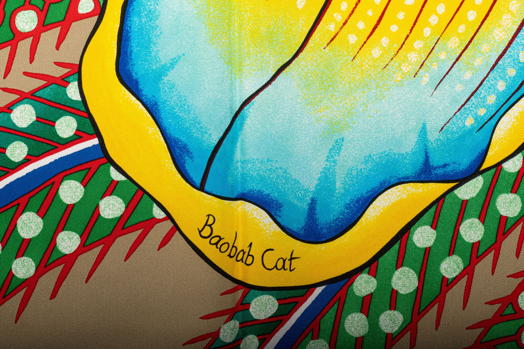 Hermes New Taupe Yellow Baobab Scarf