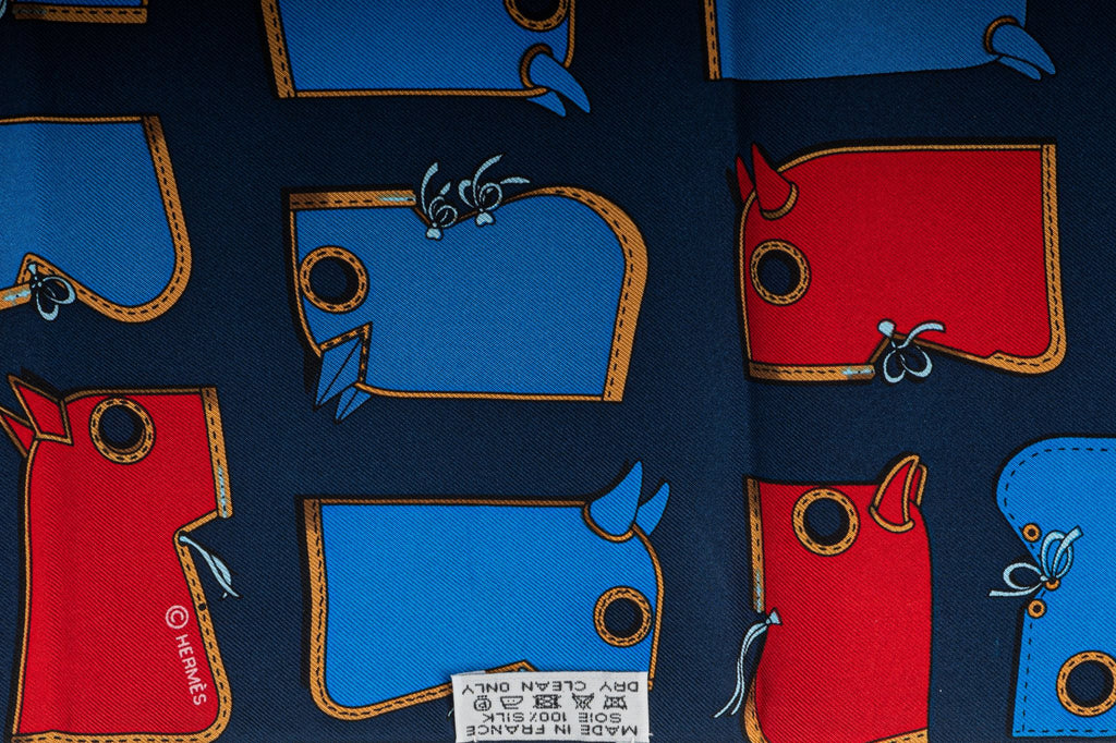 HERMÈS Twilly Camails Blue/Red