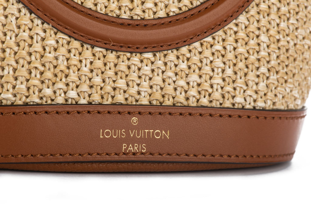 Vuitton BNIB Petit Raffia Bucket Caramel