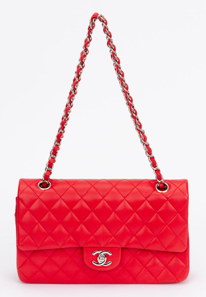 Chanel Bright Red 10 Double Flap Bag