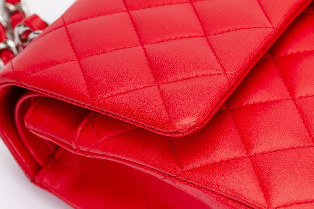 Chanel Bright Red 10 Double Flap Bag