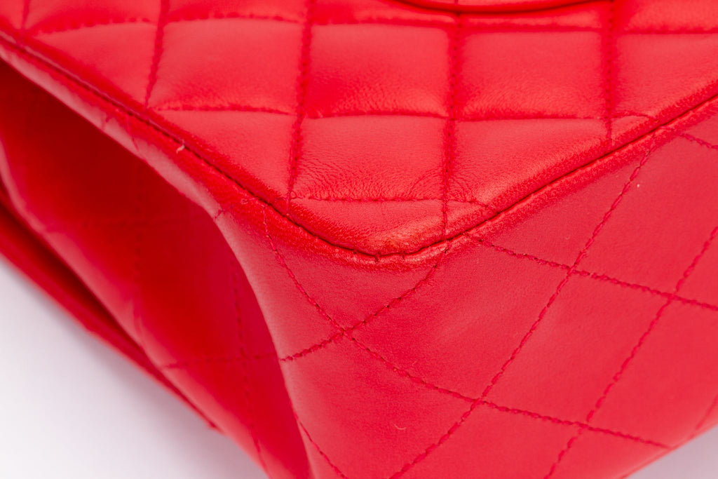 Chanel Bright Red 10 Double Flap Bag
