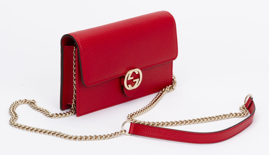 Gucci NIB Red Leather Cross Body Bag