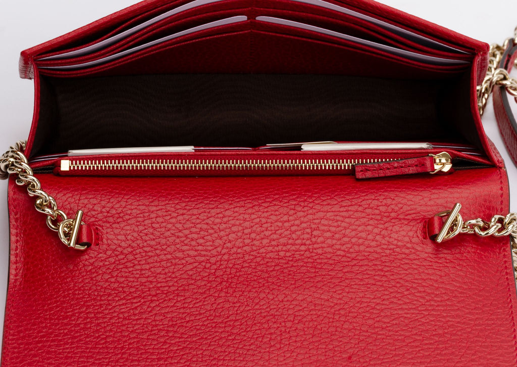 Gucci NIB Red Leather Cross Body Bag