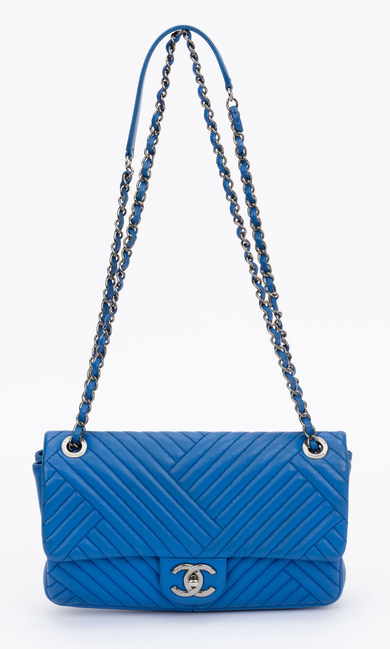 Chanel Blue Izmir Single Quilted Flap