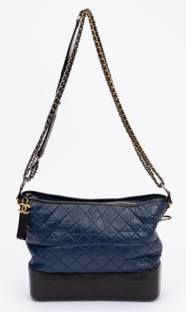 Chanel Large Blue Black Gabrielle Bag