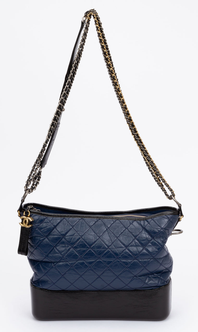 Chanel Large Blue Black Gabrielle Bag