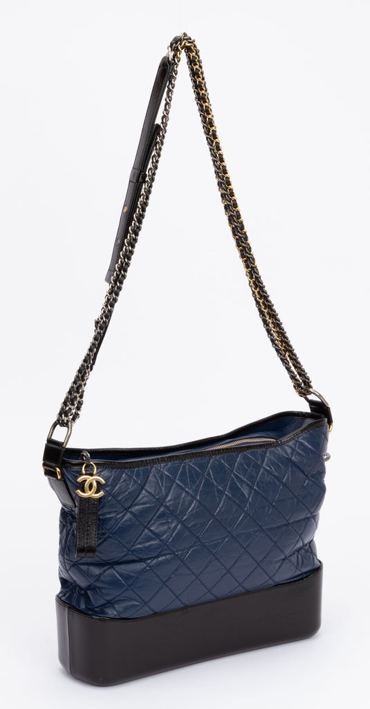 Chanel Large Blue Black Gabrielle Bag