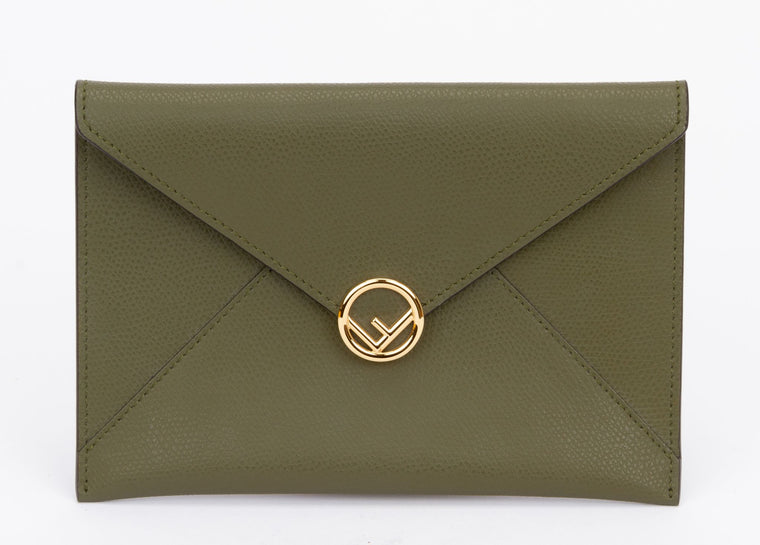 Fendi Envelope Pouch Green Medium