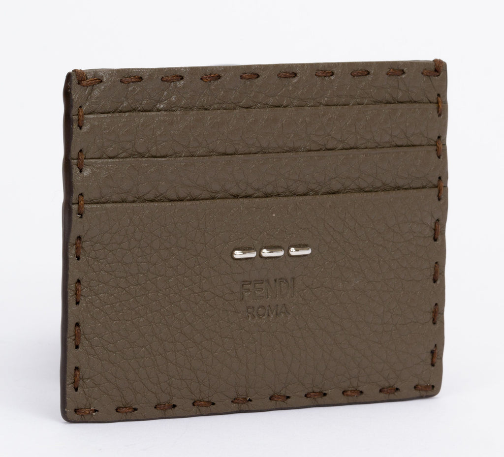 Fendi Selleria Card Holder Etoupe