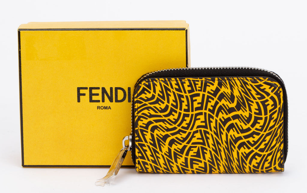 Fendi Vertigo Zipper Wallet Yellow