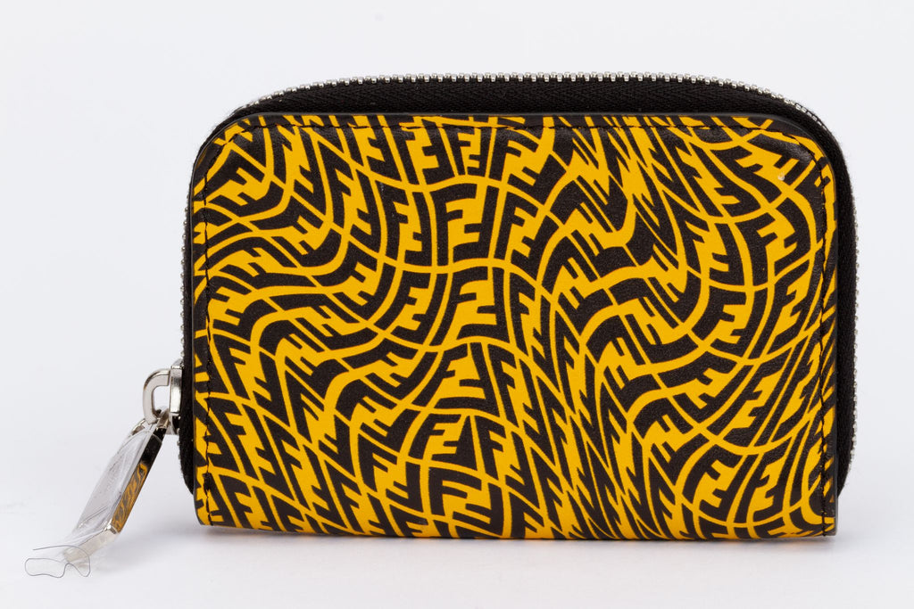 Fendi Vertigo Zipper Wallet Yellow