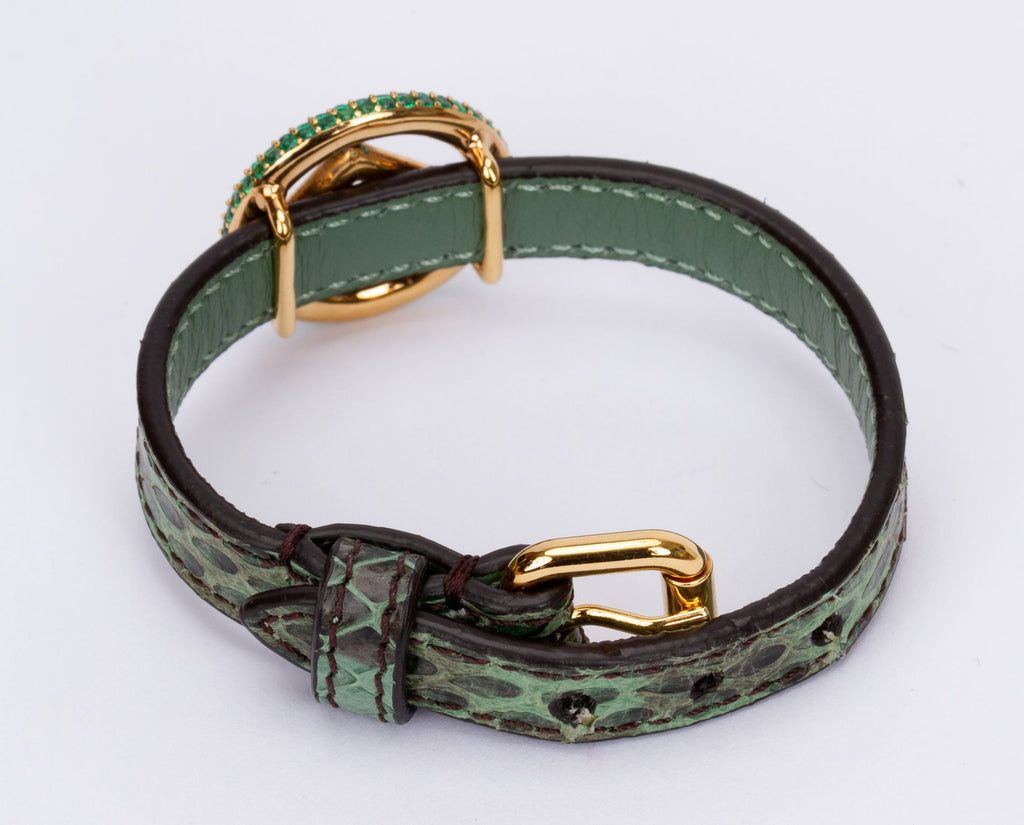 Fendi Snake Pattern Bracelet Green