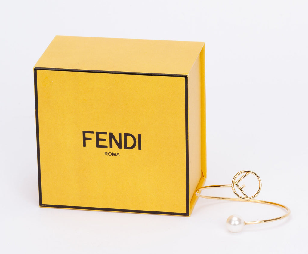 Fendi BNIB Gold Tone Pearl Bracelet