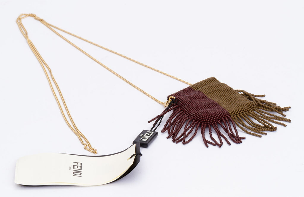 Fendi Micro Beads Baguette Brown