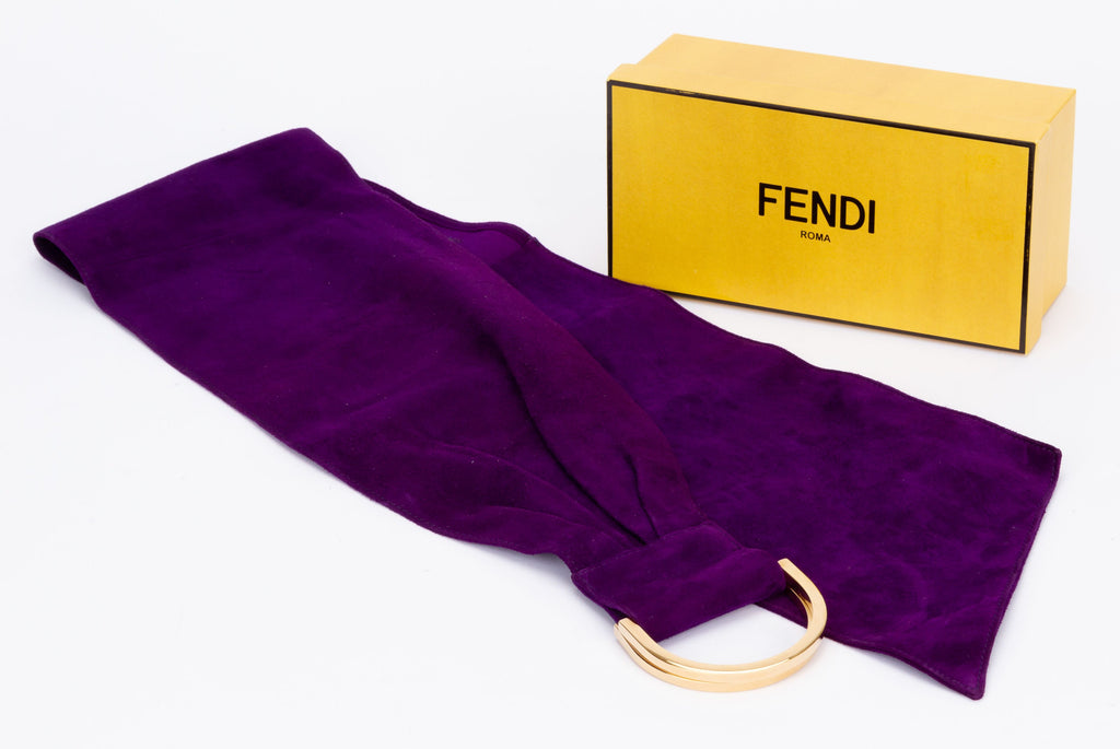 Fendi Vintage Wide Purple Suede Belt