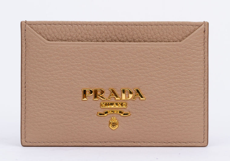 Prada NIB Card Holder Beige