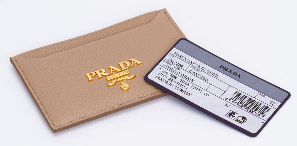 Prada NIB Card Holder Beige