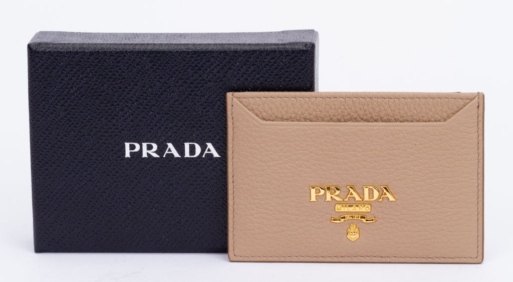 Prada NIB Card Holder Beige
