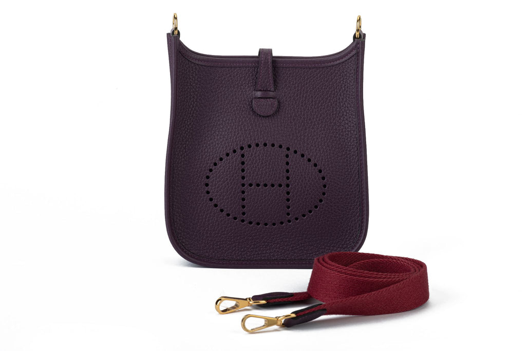 Hermes BNIB Cassis Mini Evelyne Gold