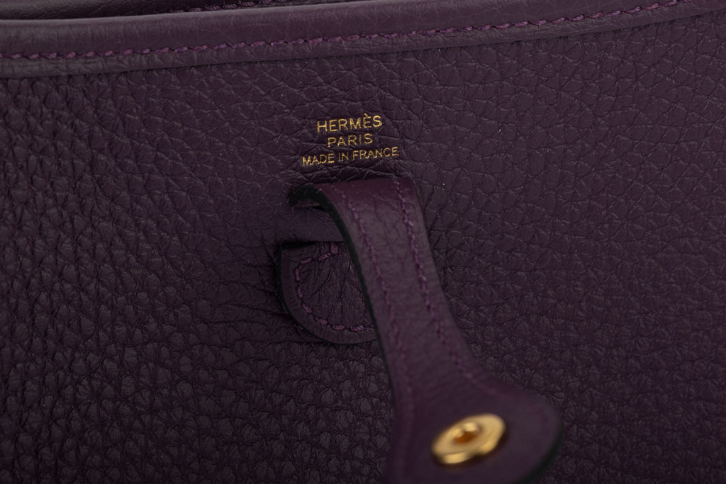 Hermes BNIB Cassis Mini Evelyne Gold