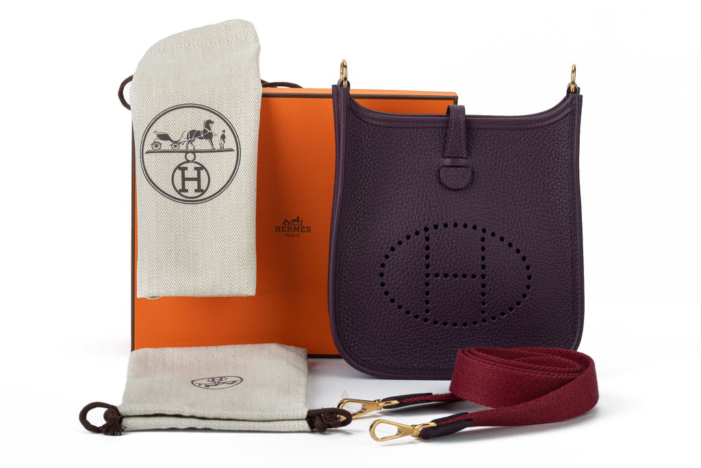 Hermes BNIB Cassis Mini Evelyne Gold