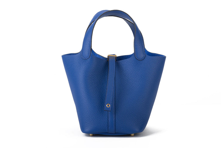 Hermès BNIB Bleu Royal Gold 18 Picotin