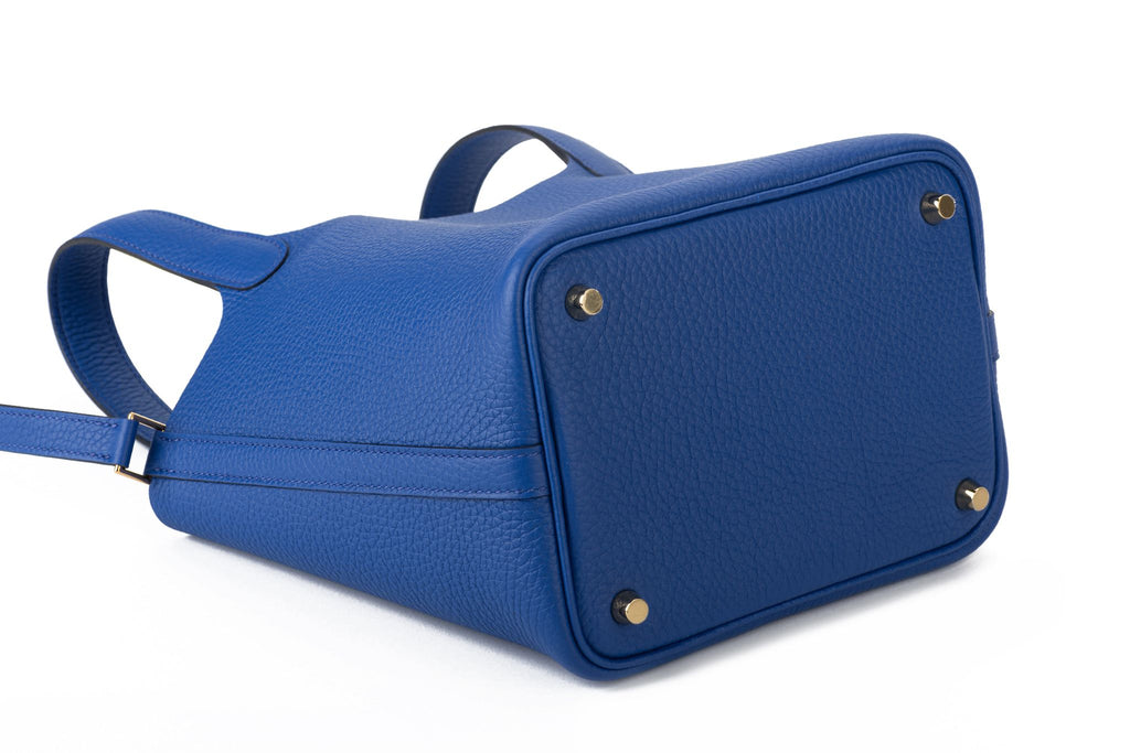 Hermès BNIB Bleu Royal Gold 18 Picotin