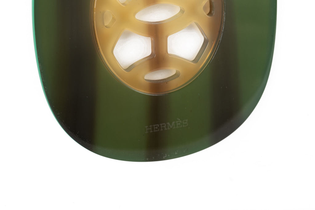 Hermès Green Horn Pendant Necklace