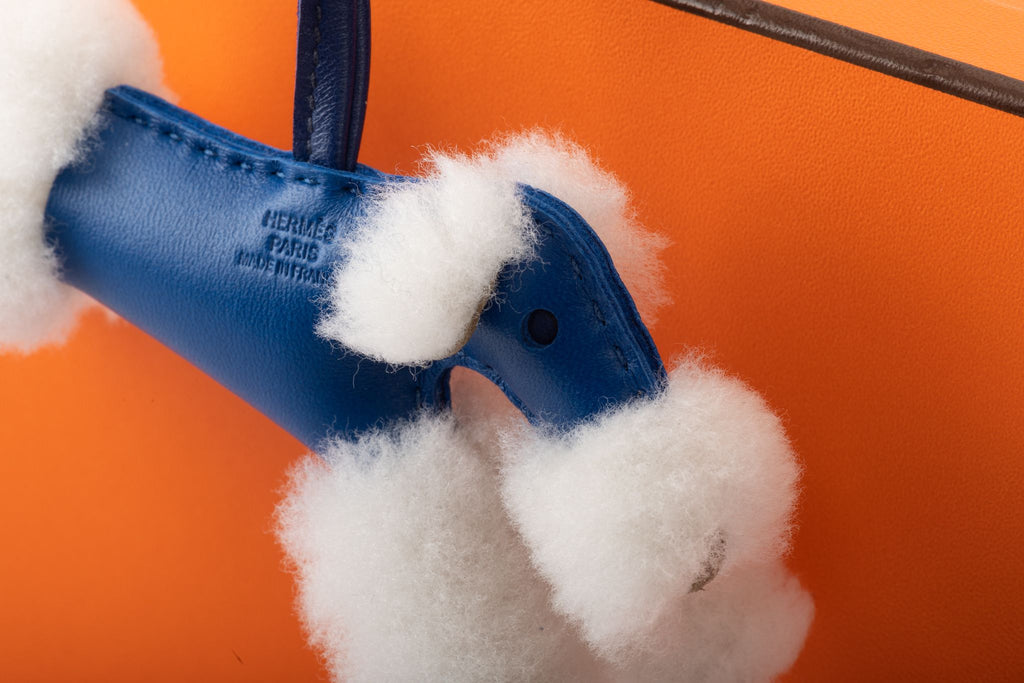 Hermès BNIB Blue Shealing Dog Charm