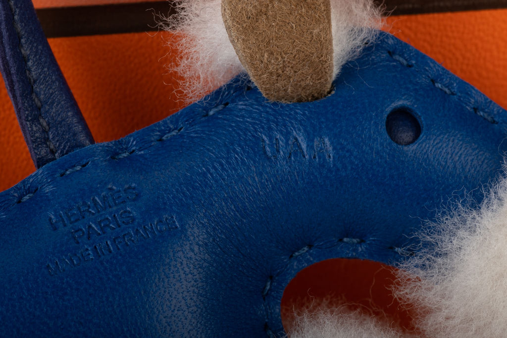 Hermès BNIB Blue Shealing Dog Charm