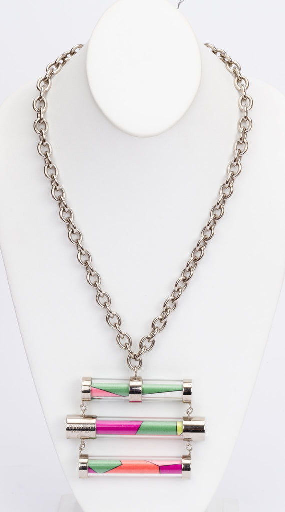 Pucci Lucite / Silk Necklace With Box