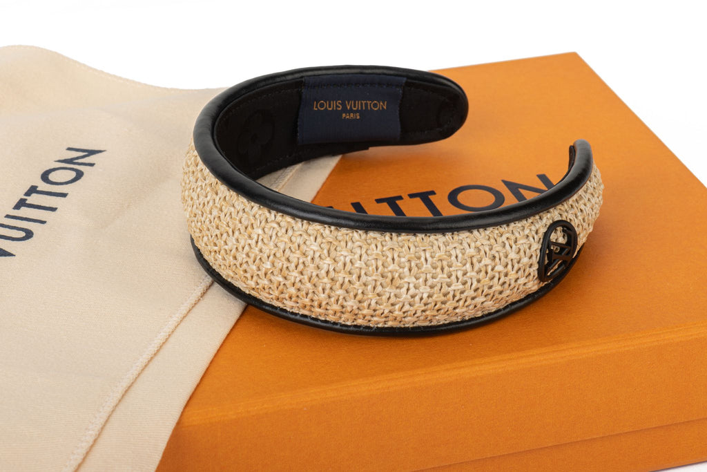 Vuitton BNIB Black Raffia Headband