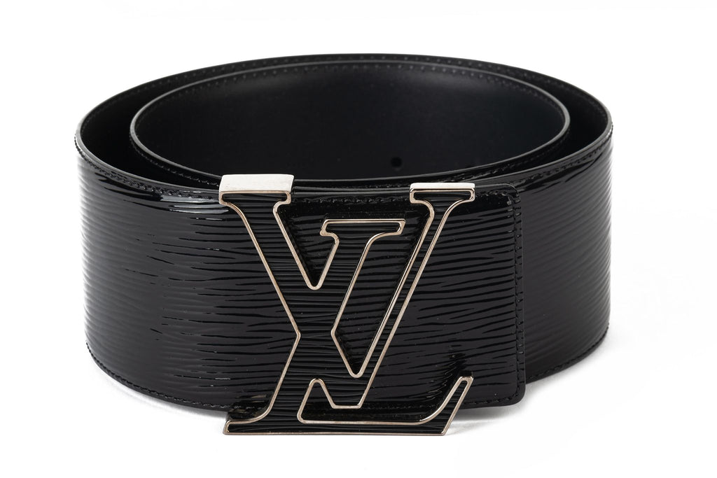 Vuitton Wide Black Patent Epi Belt W/Box