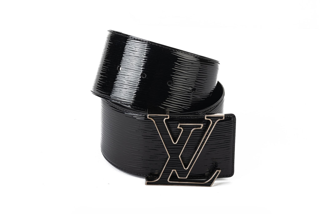 Vuitton Wide Black Patent Epi Belt W/Box