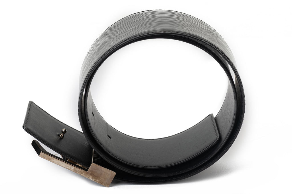Vuitton Wide Black Patent Epi Belt W/Box