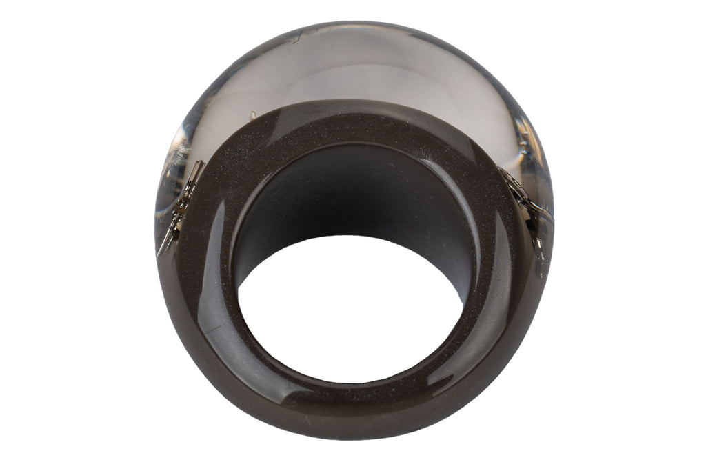 Vuitton Grey Lucite Inlay Ring