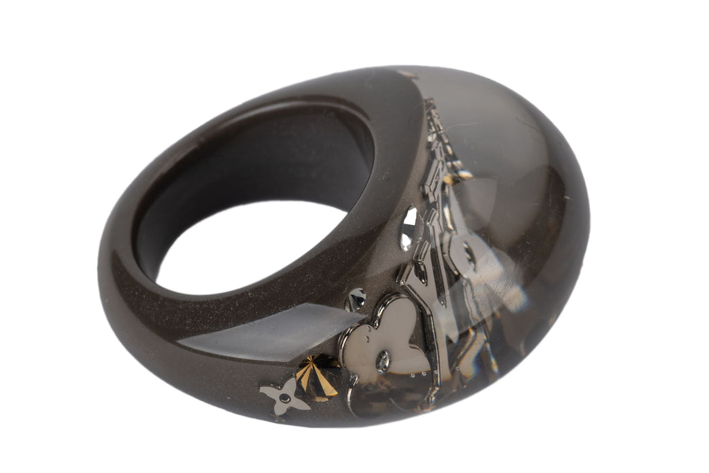 Vuitton Grey Lucite Inlay Ring