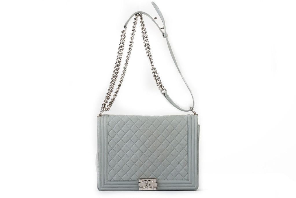 Chanel Maxi Grey Caviar Boy Bag