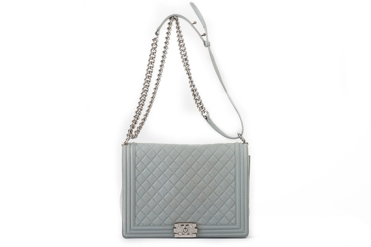 Chanel Maxi Grey Caviar Boy Bag