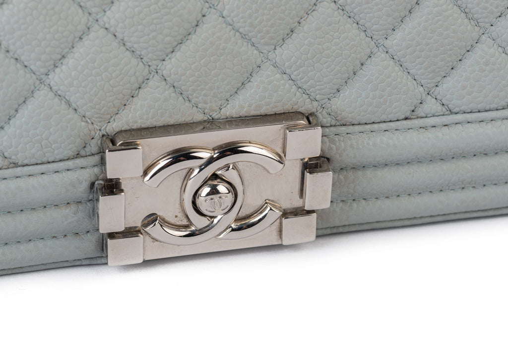 Chanel Maxi Grey Caviar Boy Bag