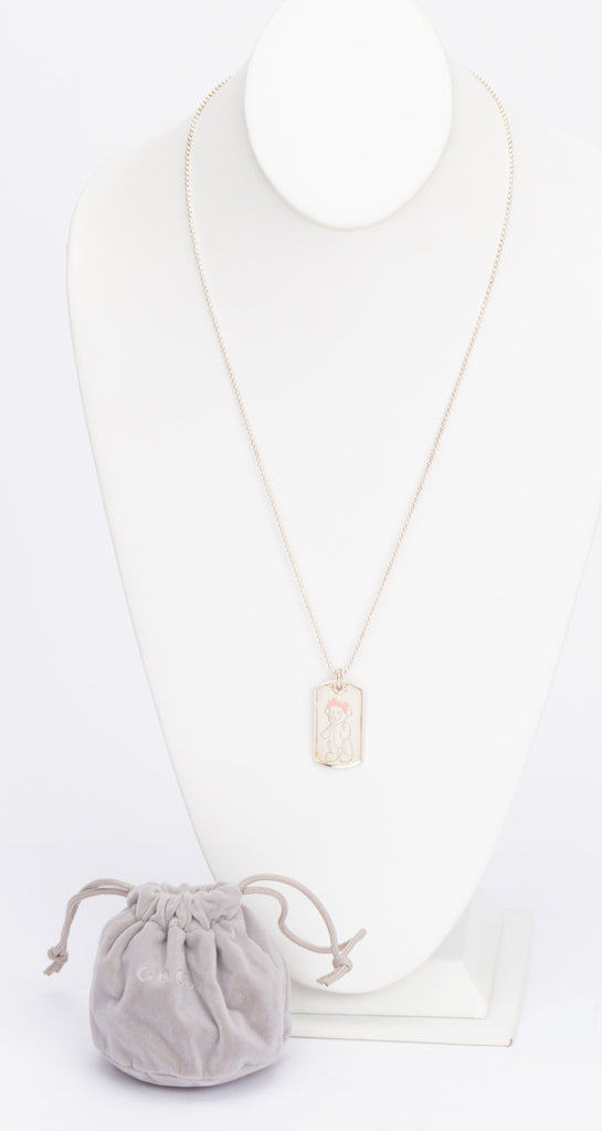 Gucci Sterling Teddy Bear Necklace