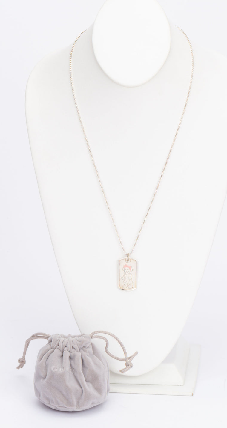 Gucci Sterling Teddy Bear Necklace