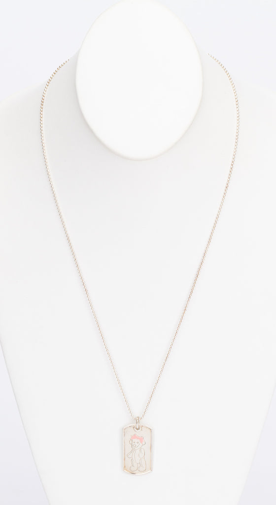 Gucci Sterling Teddy Bear Necklace
