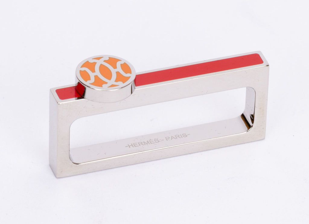 Hermès NIB Enamel Rectangular Scarf Ring