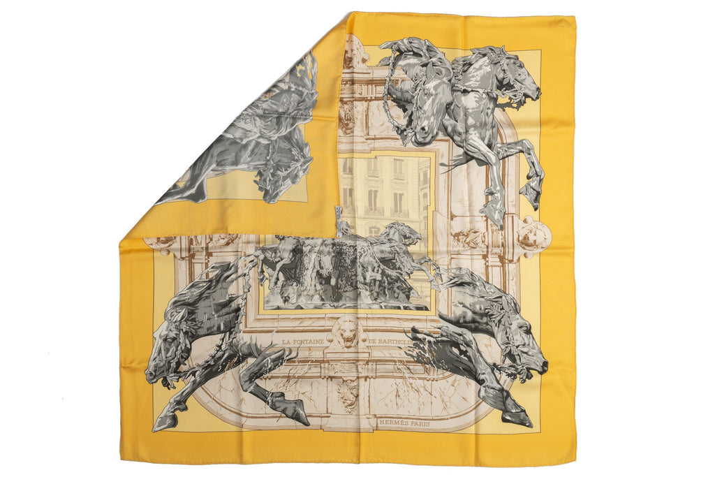 Hermes La Fontaine Silk Scarf With Box