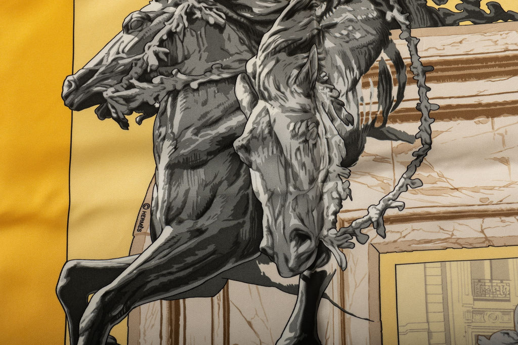 Hermes La Fontaine Silk Scarf With Box